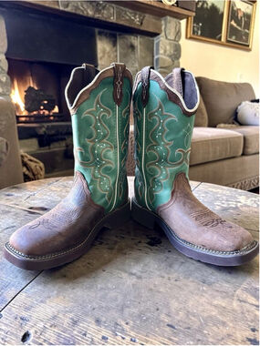 Justin Gypsy Collection Women's Raya Turquoise Cowgirl Boots - Square Toe SZ 8B